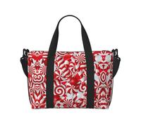 Sac de voyage léger pour femme avec imprimé canne à sucre d'orge, Noir , Taille unique