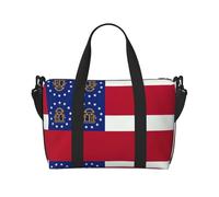 Sac de voyage léger pour femme avec imprimé drapeau de l'État de Géorgie, Noir , Taille unique