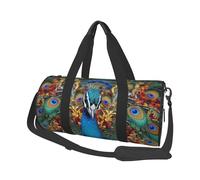 Sac de voyage léger pour le week-end, sac de nuit, sac à dos de sport, sac à dos de sport avec sangle réglable, sac à dos d'hôpital, sac à bagages pliable pour homme et femme, Paon élégant., Taille
