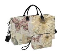 Sac de voyage marron en patchwork anglais avec sangle réglable pour le yoga imperméable