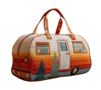 Sac de Voyage matelassé 3D pour Femmes, Sac Cabas de randonnée à la Mode avec Broderie Soleil, Montagne, forêt, Sacs fourre-Tout pour Le Camping et l’extérieur, Sac de Sport