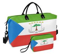 Sac de voyage matelassé à ultrasons avec poches multiples pour le rangement facile pour le sport et la salle de sport, Drapeau national de la Guinée équatoriale, one size, Rétro