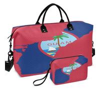 Sac de voyage matelassé à ultrasons Motif vague | Forme convertible de grande capacité pour organisateur de produits de toilette, drapeau de la fierté nationale de Guam