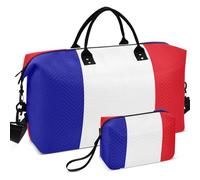 Sac de voyage matelassé avec séparateur en maille imprimée, rangement facile pour toutes les saisons, Drapeau des terres australes et antarctiques françaises, one size, Rétro