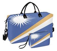 Sac de voyage matelassé avec séparateur en maille imprimée, rangement facile pour toutes les saisons, Drapeau national des îles, one size, Rétro