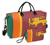 Sac de voyage matelassé avec séparateur en maille imprimée, rangement facile pour toutes les saisons, Drapeau national du Sri Lanka, one size, Rétro