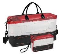 Sac de voyage matelassé avec séparateur en maille imprimée, rangement facile pour un rangement quotidien, drapeau de la République du Yémen