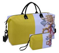 Sac de voyage matelassé imprimé sur toute la surface avec petite pochette légère pour le rangement quotidien Drapeau du Vatican