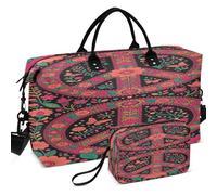 Sac de voyage matelassé imprimé sur toute la surface avec petite pochette, rangement facile pour le voyage, Blue Whale Ocean Predator Coral Reefs Ocean, one size, Rétro