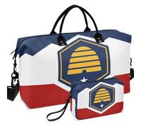 Sac de voyage matelassé imprimé sur toute la surface, forme convertible, portable pour voyage, Drapeau de l'État de l'Utah, one size, Rétro