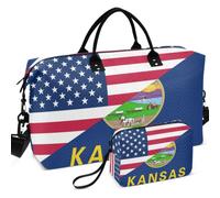 Sac de voyage matelassé imprimé sur toute la surface - Grande capacité - Pour toutes les saisons - Drapeau des États-Unis