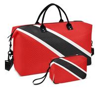 Sac de voyage matelassé imprimé sur toute la surface - Sac de voyage portable pour le sport et la salle de sport, Drapeau national de Trinité-et-Tobago, one size, Rétro