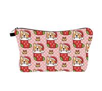 Sac de voyage Merry Makeup Portable pour femmes Sac de rangement Cosmétique Styles Imprimés Sac de Noël Cadeau Expressionniste Mascara (Multicolore, Taille unique)