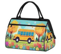 Sac de voyage mignon en forme de bus pour femmes, hommes, enfants, garçons, filles, week-end, sac fourre-tout de 24 L, sac fourre-tout pour le sport, la gym, le yoga, couleur, Big, Organiseur de sac