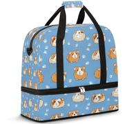 Sac de voyage mignon en forme de cochon d'Inde pour homme et femme, sac fourre-tout pliable pour le sport, la gym, le yoga, couleur, 47 L, Organiseur de sac