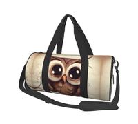 Sac de voyage mignon imprimé hibou avec poche et sangle réglable, grand sac de sport, sac de yoga tendance pour homme et femme, noir, taille unique, mode, noir, taille unique, mode, Noir , Taille