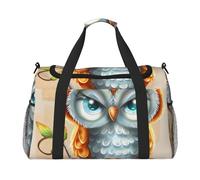 Sac de voyage mignon imprimé hibou pour homme et femme Sac de voyage pour le sport, l'extérieur, la gym et la pêche, Noir , Taille unique, Sac de voyage