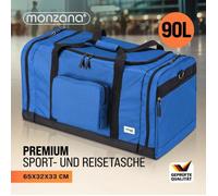 Sac de voyage MONZANA® Sac de Sport Bleu 90L Fitness Football Transport Bandoulière amovible Réglable Weekender Duffelbag
