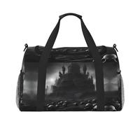 Sac de voyage motif crânes noirs et blancs, sacs de week-end pour femmes et hommes pour les aventures en plein air, idéal pour le camping et la randonnée, Noir/blanc, One Size