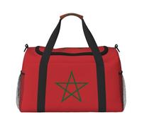Sac de voyage motif drapeau du Maroc pour homme et femme, convient pour les voyages et les activités de plein air