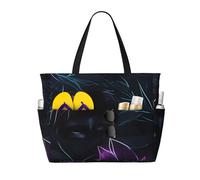 Sac de voyage multifonction noir mystère multi-poches design tendance adapté à divers lieux de plein air