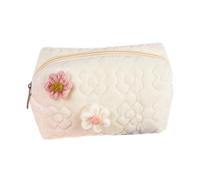 Sac de voyage multifonction Organisateur cosmétique compact avec beau motif floral pour femmes Fabricant de voyage, Blanc Milky., Mass Beauty