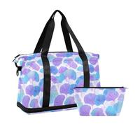 Sac de voyage multifonctionnel avec sangle réglable Motif feuille de ginkgo fluo Crème