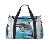 Sac de voyage Ocean Dolphin Looking At You, sac de week-end pour femmes et hommes pour les aventures en plein air, idéal pour le camping et la randonnée, noir, One Size