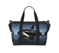 Sac de voyage Orca Killer Whale imprimé sac de voyage, sac de sport, sac de nuit, sac de week-end pour homme et femme, noir, One Size