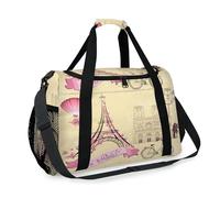 Sac de voyage Paris Tour Eiffel rose pour filles, garçons, femmes, hommes, tour Eiffel, sac de week-end, sac à bandoulière, sac à main pour voyage, sport, gym