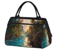 Sac de voyage paysage tropical pour femmes, hommes, enfants, garçons, filles, week-end, sac fourre-tout de 24 L, sac fourre-tout pour le sport, la gym, le yoga, couleur, Big, Organiseur de sac