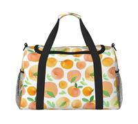 Sac de voyage Peach pour femmes et hommes, sac fourre-tout en polyester imprimé avec bandoulière, Noir , Taille unique