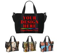 Sac de Voyage personnalisé, Sac polochon personnalisé, Sac de Sport personnalisé avec nom et Texte Photo, Grande Taille Sac Week-End Résistant à l'eau, Unisexe pour Adulte, 41x15x29 cm