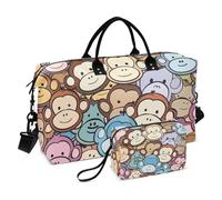 Sac de voyage, petit sac de sport singe avec sac de rangement, sac de week-end, sac de nuit pour homme et femme, voyage, sport, yoga, Multicolore, Taille unique