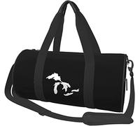 Sac de Voyage Pliable avec Carte de l'État des Grands Lacs du Michigan, Noir