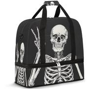 Sac de voyage pliable avec compartiment à chaussures Motif crâne Jour des morts pour homme et femme, multicolore