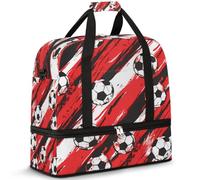 Sac de voyage pliable avec compartiment à chaussures pour homme et femme, motif ballon de football, sac de sport, week-end, cabine, cabine, sac de cabine avec compartiment à chaussures, multicolore
