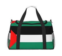 Sac de voyage pliable avec drapeau de la Palestine - Sac fourre-tout pour les escapades du week-end, les voyages spontanés, noir, taille unique, Noir/blanc, One Size