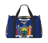 Sac de voyage pliable avec drapeau de New York pour les escapades du w nd, les voyages spontanés, noir, taille unique, Noir/blanc, One Size