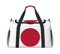 Sac de voyage pliable avec drapeau du Japon - Sac fourre-tout pour les escapades du week-end, les voyages spontanés, noir, taille unique, Noir/blanc, One Size