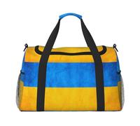 Sac de voyage pliable avec drapeau ukrainien - Sac fourre-tout pour escapades de week-end, voyages spontanés, noir, taille unique, Noir/blanc, One Size
