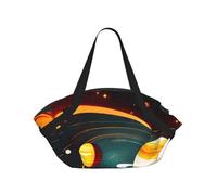 Sac de voyage pliable avec impression du système solaire Jupiter Saturne - Sac de voyage imperméable pour camping, parc, plage