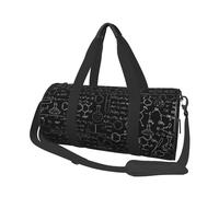 Sac de voyage pliable avec impression scientifique abstraite, chimie, sac de sport, sac de week-end pour femme, grand sac fourre-tout pour le sport et les voyages, Noir , Taille unique