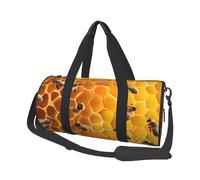 Sac de voyage pliable avec imprimé abeille sur peigne, sac de gym pour femme, grand sac fourre-tout pour le sport et les voyages, Noir , Taille unique