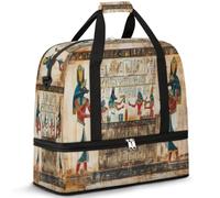 Sac de voyage pliable avec imprimé de l'Égypte ancienne pour homme et femme - Sac fourre-tout pliable de 47 l pour sport, gym, yoga, couleur, 47 L, Organiseur de sac