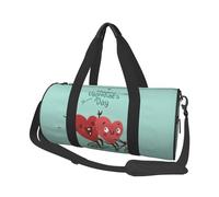 Sac de voyage pliable avec imprimé « Two Hearts Fall in Love On Bicycle » - Grand sac fourre-tout pour le sport et les voyages, Noir , Taille unique