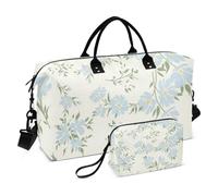 Sac de voyage pliable avec sangle réglable Motif fleurs bleues au printemps, Fleurs bleues douces au printemps, 1 size
