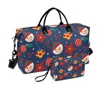 Sac de voyage pliable bleu avec sangle réglable pour la randonnée Motif Merry Christmas Party, Fête de Noël bleue, 1 size