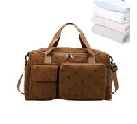 Sac de voyage pliable de grande capacité avec compartiment pour sac et chaussures humide, grand sac Weekend Overnight pour femme avec sac de gym bbag 18,9 x 9,45 x 10,63 pouces, lilas, voir