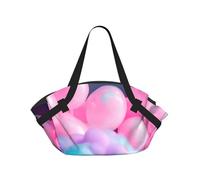 Sac de voyage pliable en coton rose avec imprimé bonbon